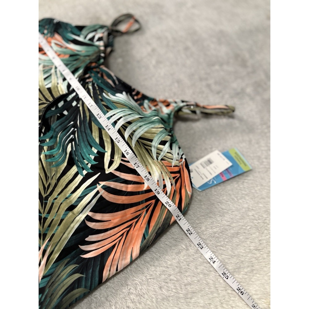 Swim Solutions Size 24 W PALM DELIGHT Plus Size Handkerchief One-Piece Swimsuit - Picture 7 of 9